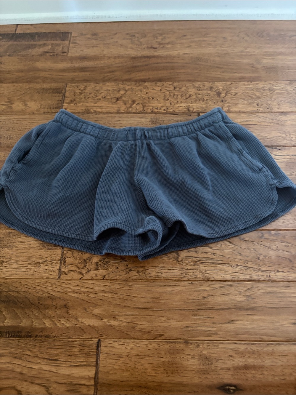 Brandy Melville Charcoal Gray Waffle Knit Athletic Shorts